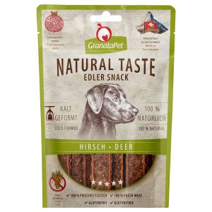 Granatapet Natural Taste Edeller Snack Cerf - Friandises pour Chiens sans c&eacute;r&eacute;ales et sans additifs de Sucre - R&eacute;compense pour Les interm&eacute;diaires - Savoureuse friandise pour Chien - 90 g