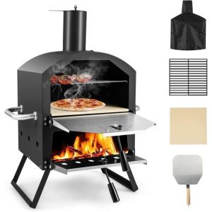 Mini Four à Pizza à Bois Extérieur Inox 2 Pizzas Accessoires Inclus