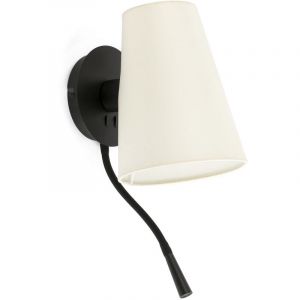 Image de Faro LUPE Applique murale avec lecteur noire/beige