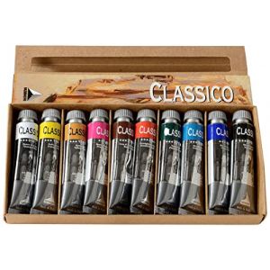 MAIMERI Classico - Bo&icirc;te en carton 10 tubes 20ml de couleurs &agrave; l'huile super fines