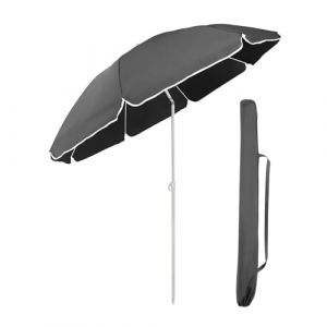 Sekey Parasol de Jardin 160 cm GRS Certifié – Réglable en Hauteur & Inclinaison, UPF50+ avec Polyester Recyclé Imperméable & 8 Baleines Antivents