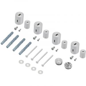 Support pour Radiateur Design de Salle de Bain - Chrome - Matériel de Montage: Supports Muraux, Vis et Chevilles, Vis de Support, Rondelles, Vanne de