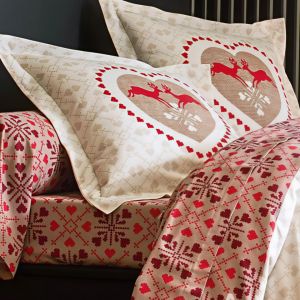 Taie de traversin flanelle SAUT DE BICHES - rouge