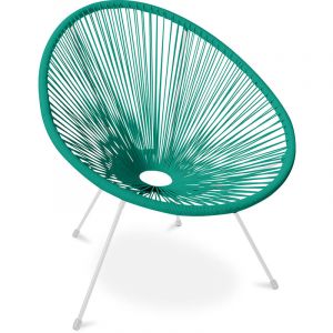 Image de Privatefloor Fauteuil Acapulco - Piétement Blanc - Nouvelle Édition Vert pastel 72 Vert Pastel