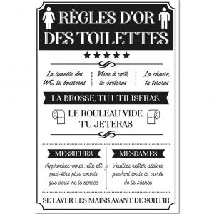 Image de STC Cadre en toile règles des toilettes 23x34