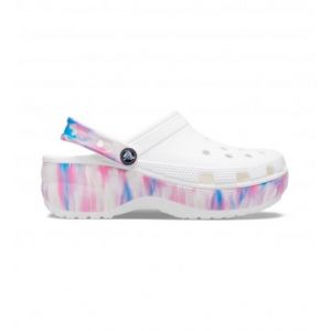 Crocs Classic Platform Clog, 37-38 EU, femme, blanc multi-couleur