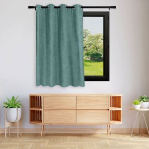 Home maison Rideau anti-froid doubl&eacute; polaire (140x180 cm - Vert d'eau)