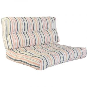 Coussin dkd home decor de floor multicolour aluminium stripes 120 x 80 x 16 cm