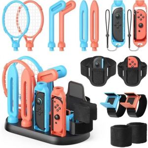 Kit D'accessoires Sport Pour Nintendo Switch 2/1/Oled Avec Station D'organisation (15-En-1).