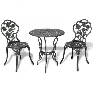VidaXL Jeu de bistro 3 pièces en aluminium coulé