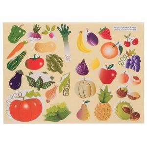 Cleopatre 120 gommettes fruits et legumes