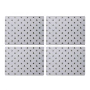 Creative Tops Lot de 4 grands sets de table légers de qualité, imprimé abeille, antidérapants, résistants à la chaleur et aux taches, dos en liège, faciles à nettoyer, pour cuisine et coin repas