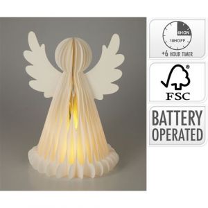 Ange papier nid d'abeille led chaud 6h 38cm blanc - g&eacute;n&eacute;rique ax5351470