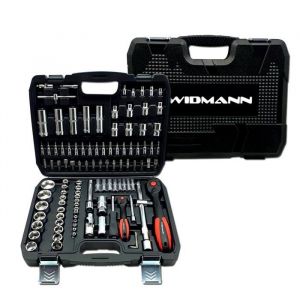 Widmann Coffret de Douilles 108SS socket Professionnelles 108 Pièces - 1/4 -et 1/2-, Cliquet à 72 dents, chrome-vanadium