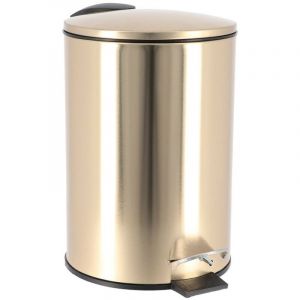 Tendance Poubelle &agrave; p&eacute;dale 3L en m&eacute;tal dor&eacute; - Dor&eacute;