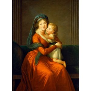 Grafika Louise-Élisabeth Vigee le Brun : Princesse Alexandra Golitsyna et son fils Piotr, 1794