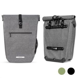 LifeGoods Single Bicycle Bag - 25L - Sac à bandoulière et sac à dos - Imperméable - Sangles d'épaule - Convient aux vélos électriques - Gris