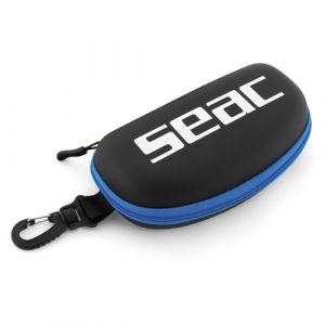 Trousse pour lunettes de natation avec zip noir/bleu seac