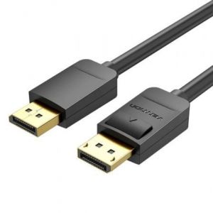 C&acirc;ble DisplayPort Vention HACBF 1.2 1 m 4K 144 Hz plaqu&eacute; or noir