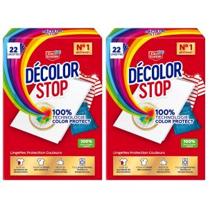 Eau ecarlate DECOLOR STOP Lot de 2 Protections Couleurs x22 Lingettes