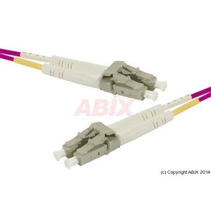 Cordon Duplex Fibre optique OM4 50/125 Rose LSZH LC/LC 20m