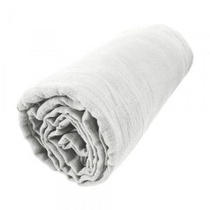 CDaffaires Drap housse bonnet 30 cm double gaze de coton 180 x 200 cm Gris clair