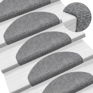 VidaXL Tapis autoadhésifs de marches 10 pcs Gris clair 65x21x4 cm