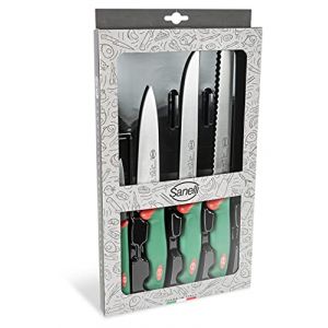 Sanelli Coffret 4 couteaux pour cuisiniers gamme Premana Vert