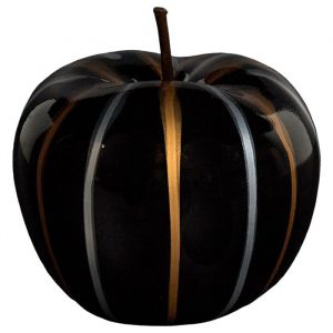 The home deco factory Statue Pomme Coulure Bronze Et Argent H13cm