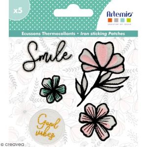 Lot De 3 écussons Thermocollants à Sequins Cygne Multicolore 4,5 Cm X 6