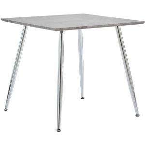 Image de VidaXL Table de salle à manger Béton et argenté 80,5x80,5x73 cm MDF