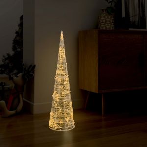 Image de VidaXL C&ocirc;ne lumineux d&eacute;coratif pyramide LED Acrylique Blanc chaud 90cm