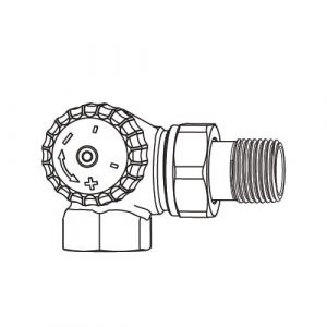 HEIMEIER V-exact II DN 10-3/8"robinet thermostatique Double équerre, gauche 3713-01.000