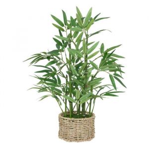 Atmosphera Bambou artificiel avec pot matériau naturel - H. 46 cm