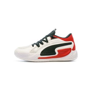 Puma Chaussures de Basketball Blanche/Noire/Rouge Homme Court Rider