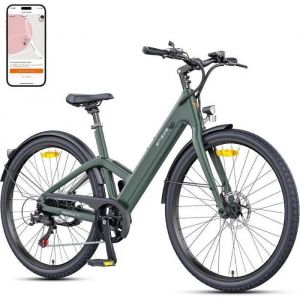 ENGWE N1 Air ST - V&eacute;lo &eacute;lectrique 28 - Cadre en fibre de carbone - Autonomie 100 km - Batterie 36V 10Ah - Freins &agrave; disque - Vert