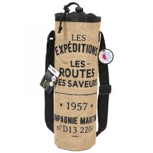 Sac bouteille isotherme marron de 1,5L avec message