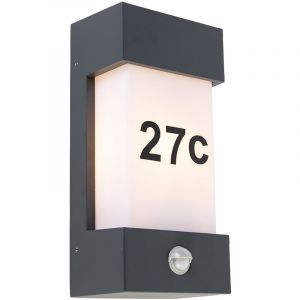 Qazqa Applique d'extérieur gris foncé IP54 détecteur de mouvement - Tide