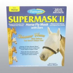 Farnam SUPERMASK avec oreille Silver / Black HORSE