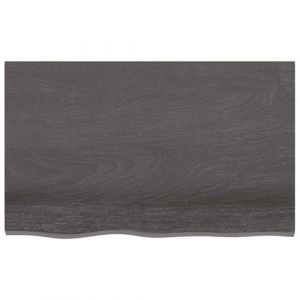 VidaXL Comptoir de salle de bain gris foncé 80x50x6 cm bois traité