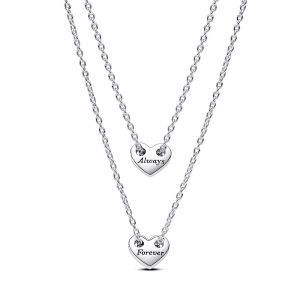 Pandora Colliers Cœur Séparables Forever & Always - Taille 45 cm
