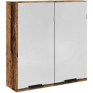 VidaXL Armoire À Miroir De Salle De Bain Vieux Bois 64x20x66,5 Cm