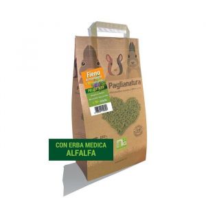 Paglianatura Granule de Foin 3 kg avec 10% de Luzerne - Aliment Naturel et Riche en Fibres pour Lapins et rongeurs, Nutrition supplémentaire Contenant du Calcium et des protéines