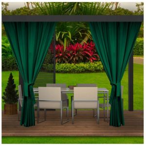 Rideaux D'extérieur pour Balcon 2x155x220cm Vert Rideau pour Pergola Imperméable Rideau Exterieur pour Terrasse Rideau Pare-Soleil pour Balcon