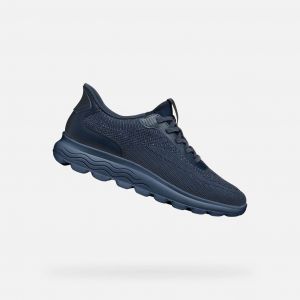 Geox Femme D Spherica Plus A Basket, Bleu Marine, 35 EU