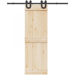 VidaXL Kit de quincaillerie de porte coulissante 183 cm Acier Noir, quincaillerie de porte coulissante, galet de porte 4009720