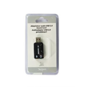 Image de Temium Adaptateur USB 2.0 vers 2 jack 3,5 mm (son et audio)