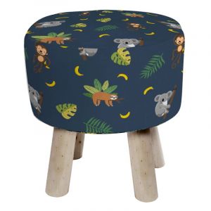 Image de Tabouret Enfant Imprimé "Marley" 36cm Bleu Prix