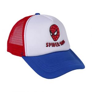 Casquette avec Visière Incurvée Spiderman - Tricolore - 4 à 8 Ans - avec Impression de la Collection - Casquette pour Enfants à Scratch Réglable - Produit Original Conçu en Espagne