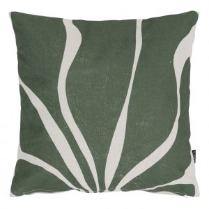 Image de Icon Coussin &agrave; motif abstrait, Coussin de Salon - D&eacute;coration, 43cm x 43cm, Vert/Naturel - Vert/Naturel